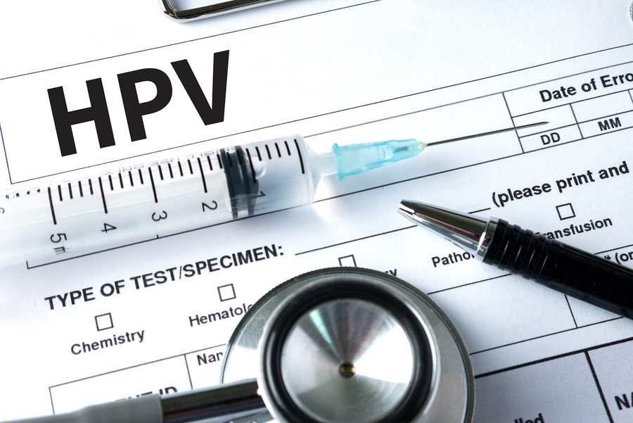 HPV Virus vaccine with syringe image