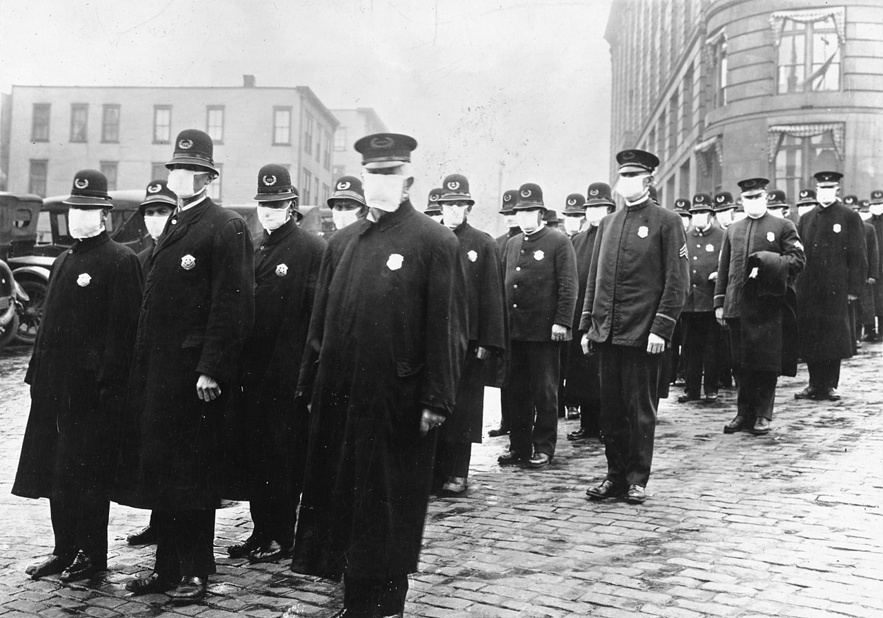 Spanish Flu Policemen Seattle 1918 photo